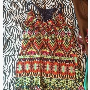 Aztec print ruffle top